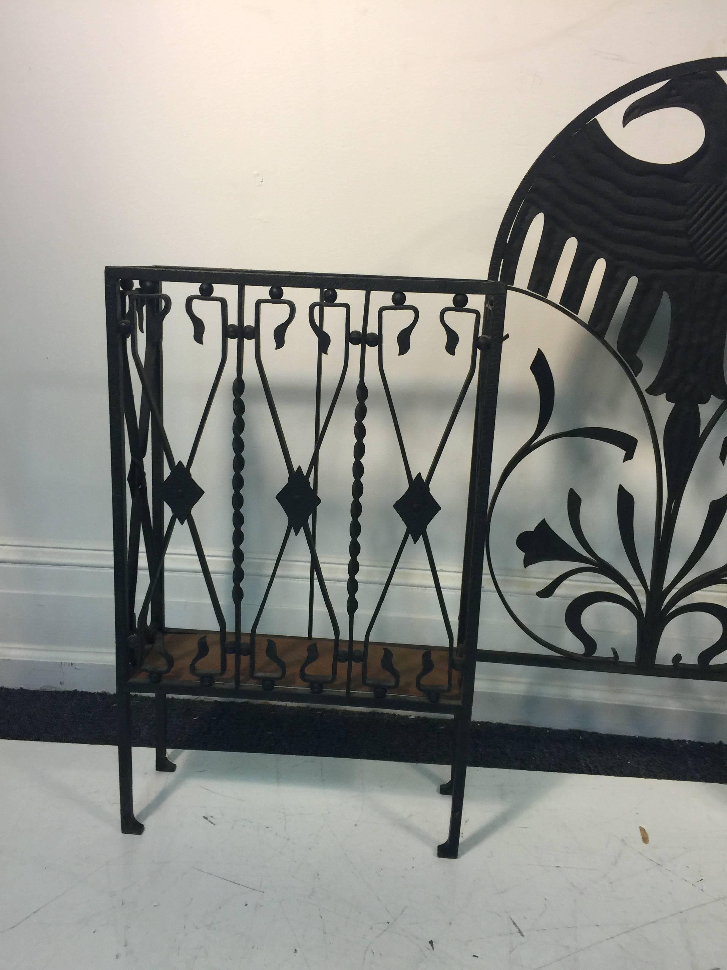Wrought Iron Dramatic Iron Hall Tree or Umbrella Stand in the Manner of Diederich For Sale