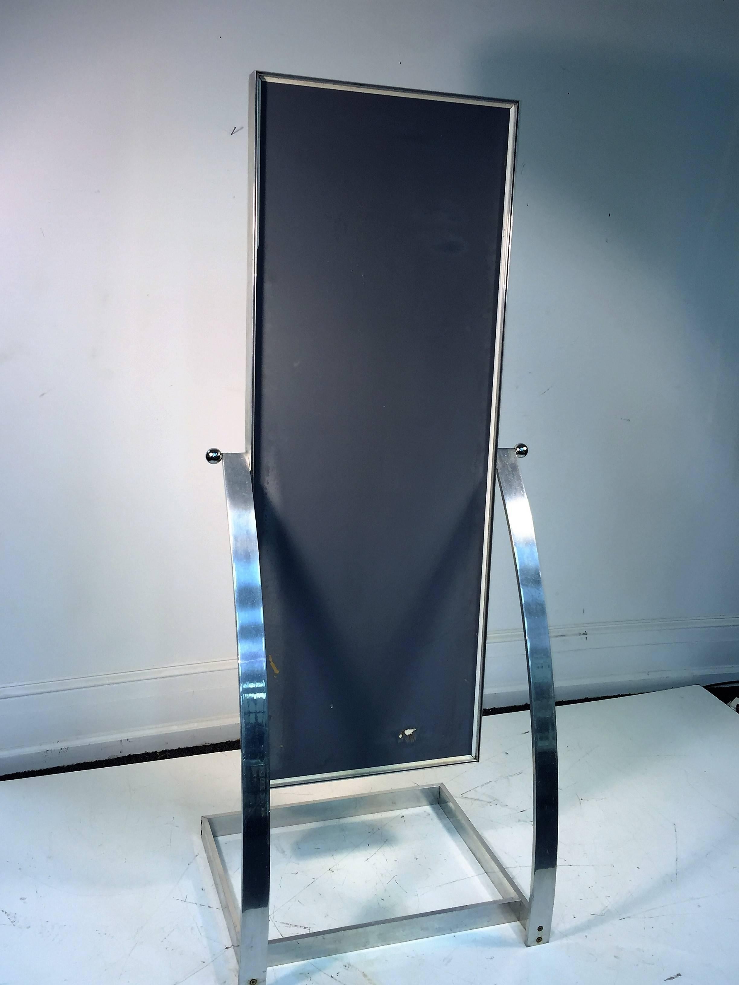 American   Spectacular Milo Baughman Modernist Full Length Mirror For Sale