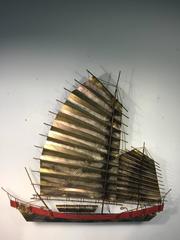 Incredible Brutalist Signed Curtis Jere Sailboat Wall Sculpture or Hanging