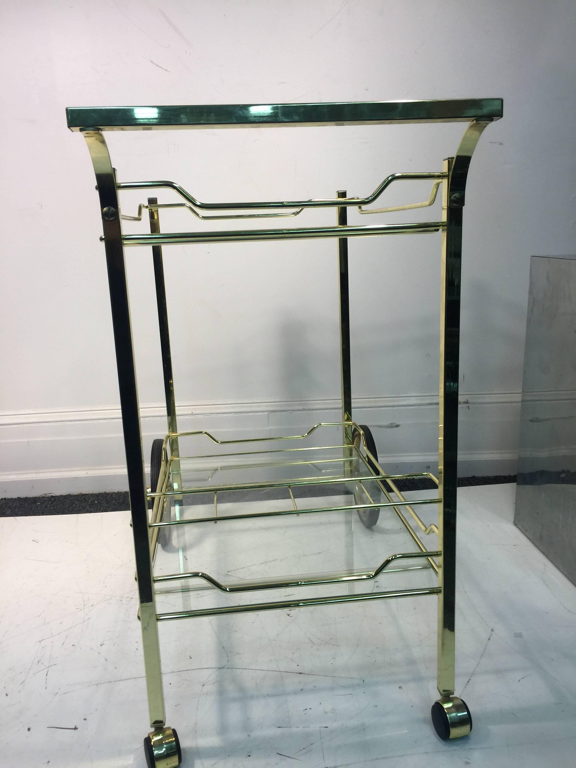 Modern Beautiful Brass Bar or Tea Cart for the Design Institute of America For Sale
