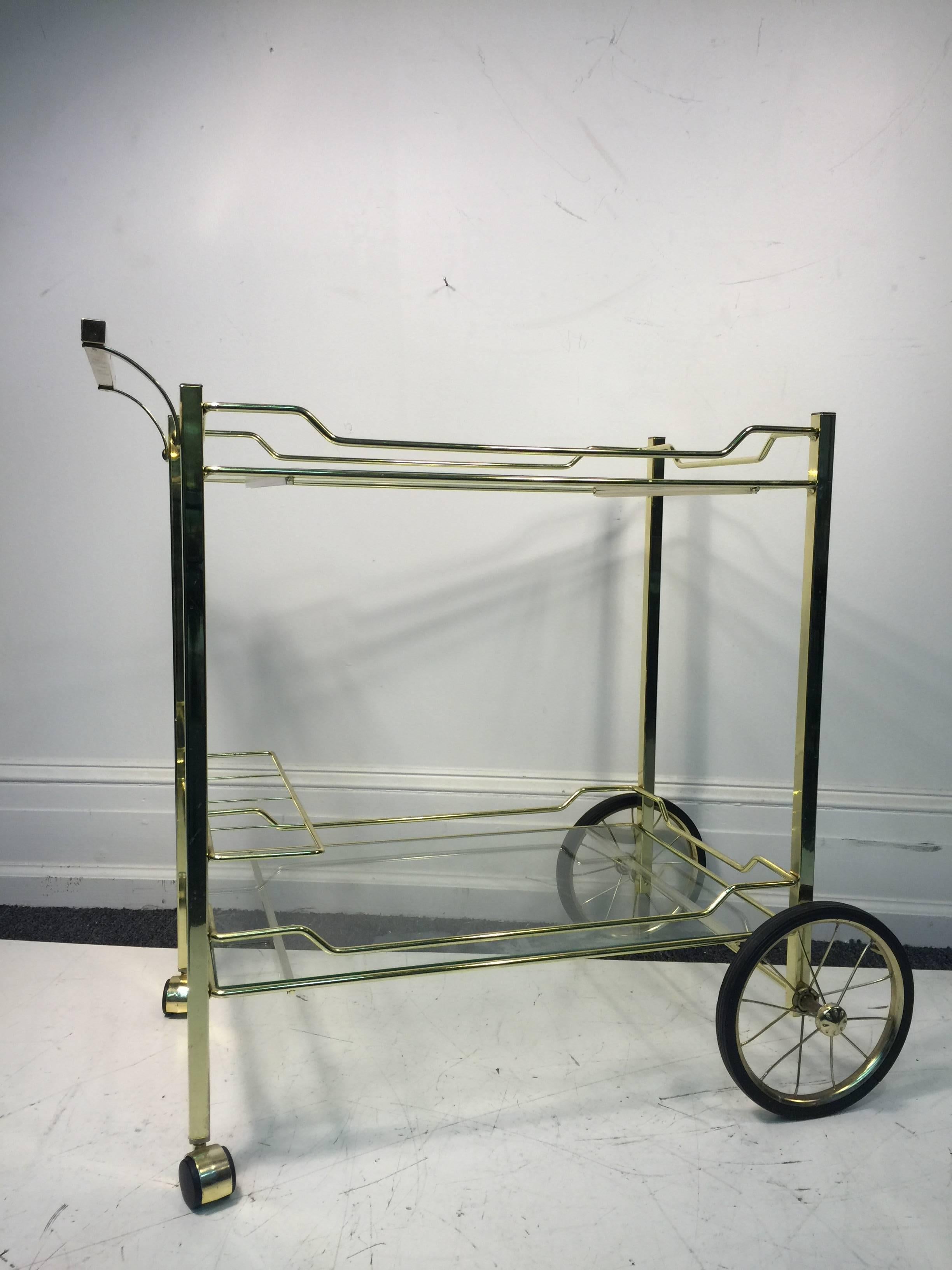 20th Century Beautiful Brass Bar or Tea Cart for the Design Institute of America For Sale