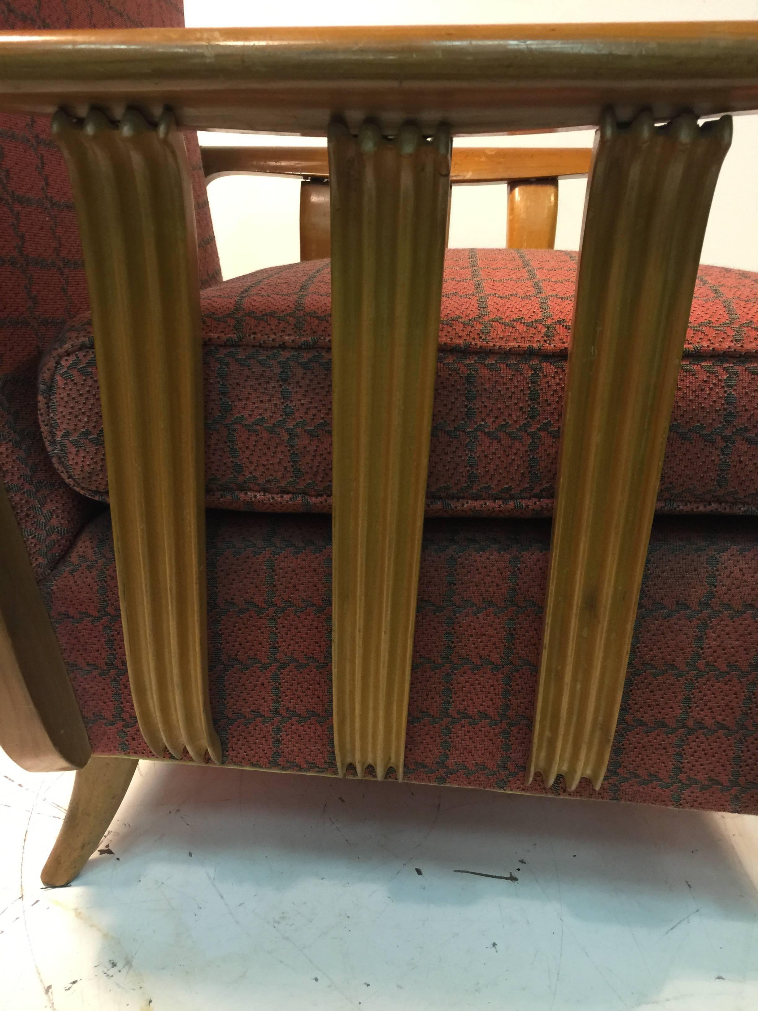 Phenomenal Pair of Italian Art Deco Chairs in the Manner of Paolo Buffa In Good Condition For Sale In Mount Penn, PA