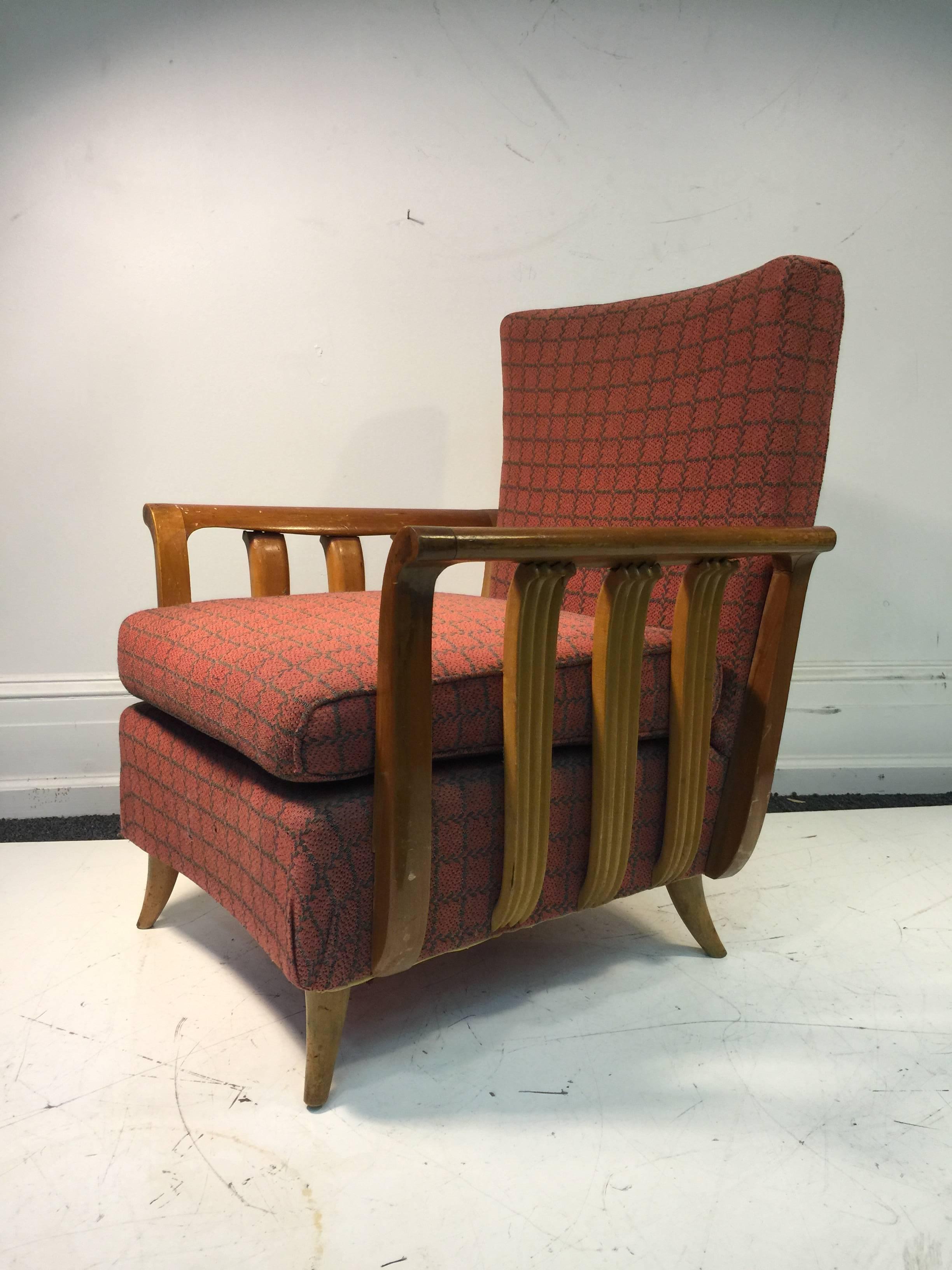 20th Century Phenomenal Pair of Italian Art Deco Chairs in the Manner of Paolo Buffa For Sale