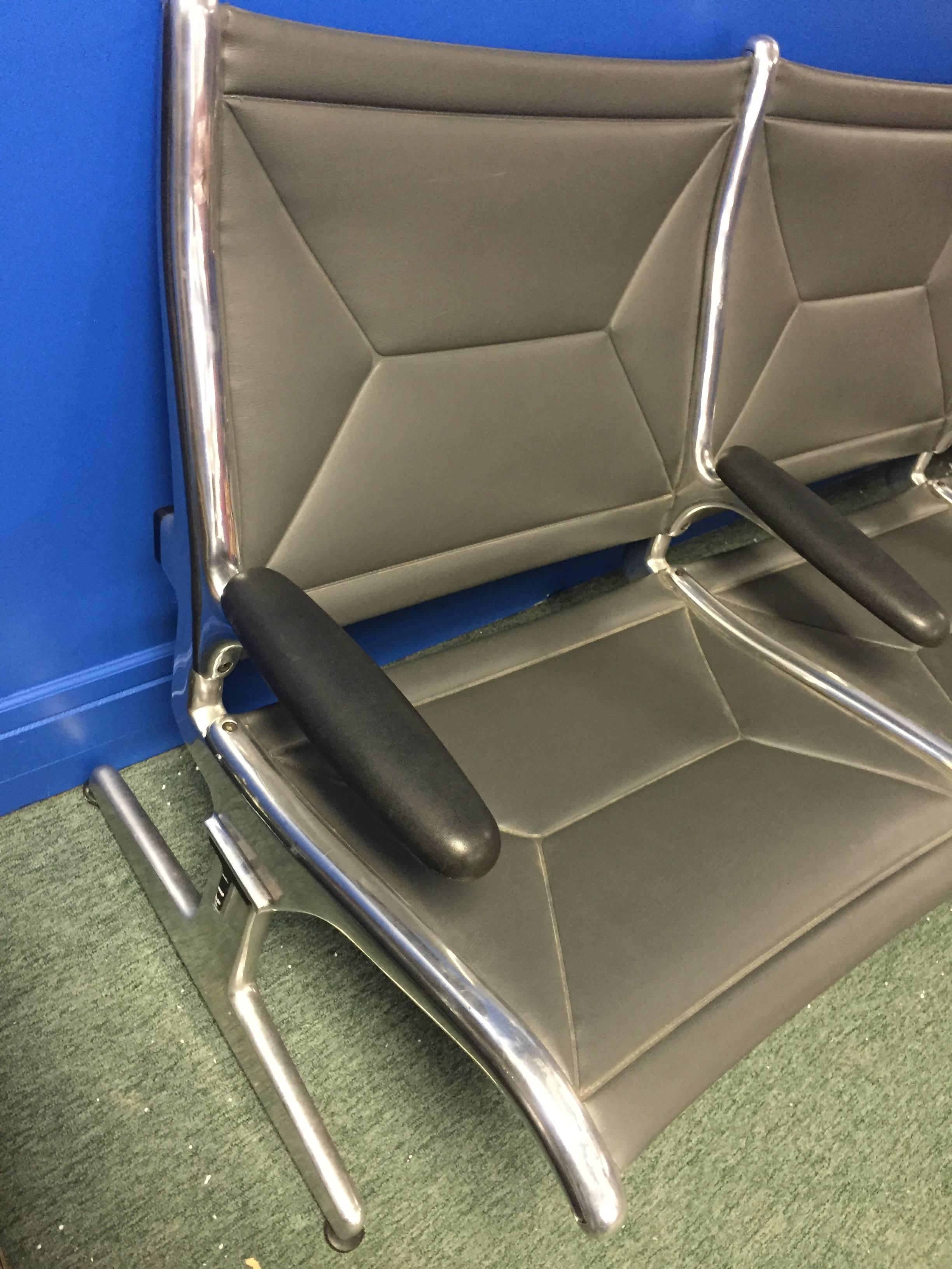 Exceptional Pair of Seven-Seat Eames for Herman Miller Airport Benches For Sale 1