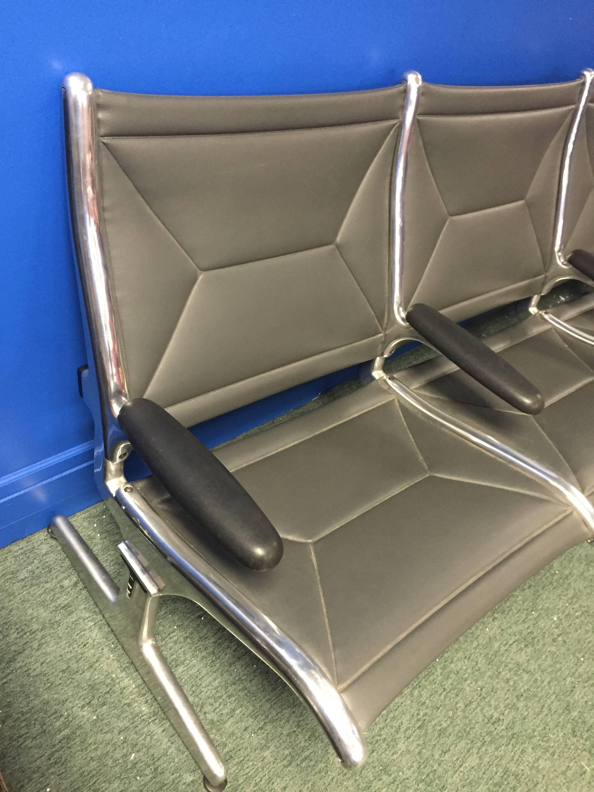 20th Century Exceptional Pair of Seven-Seat Eames for Herman Miller Airport Benches For Sale