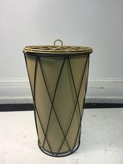 Wonderful Vintage Lidded Wire Basket or Umbrella Stand