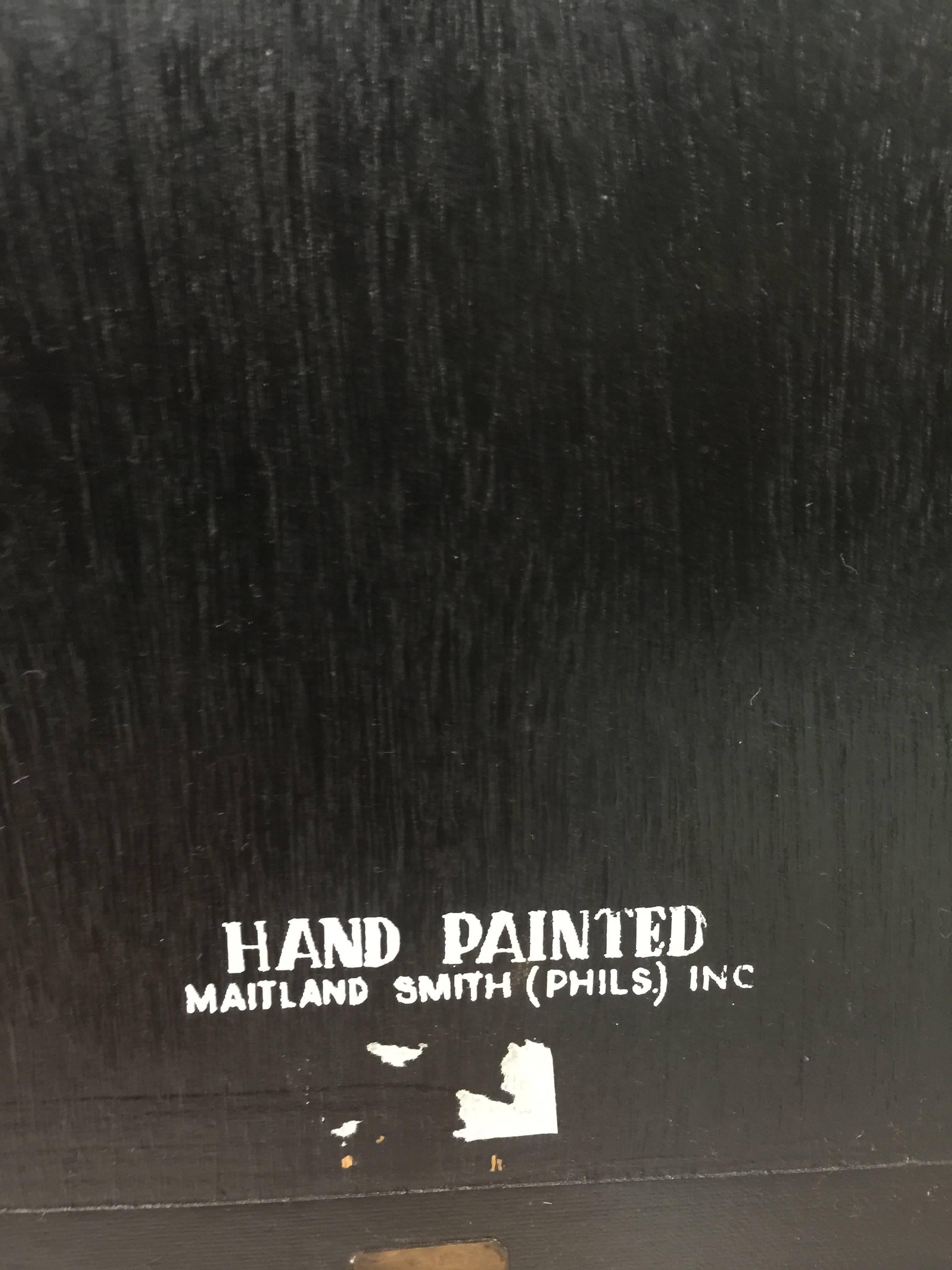 American Magnificent Pair of Maitland-Smith Neoclassical Style Hand-Painted Wall Panels For Sale