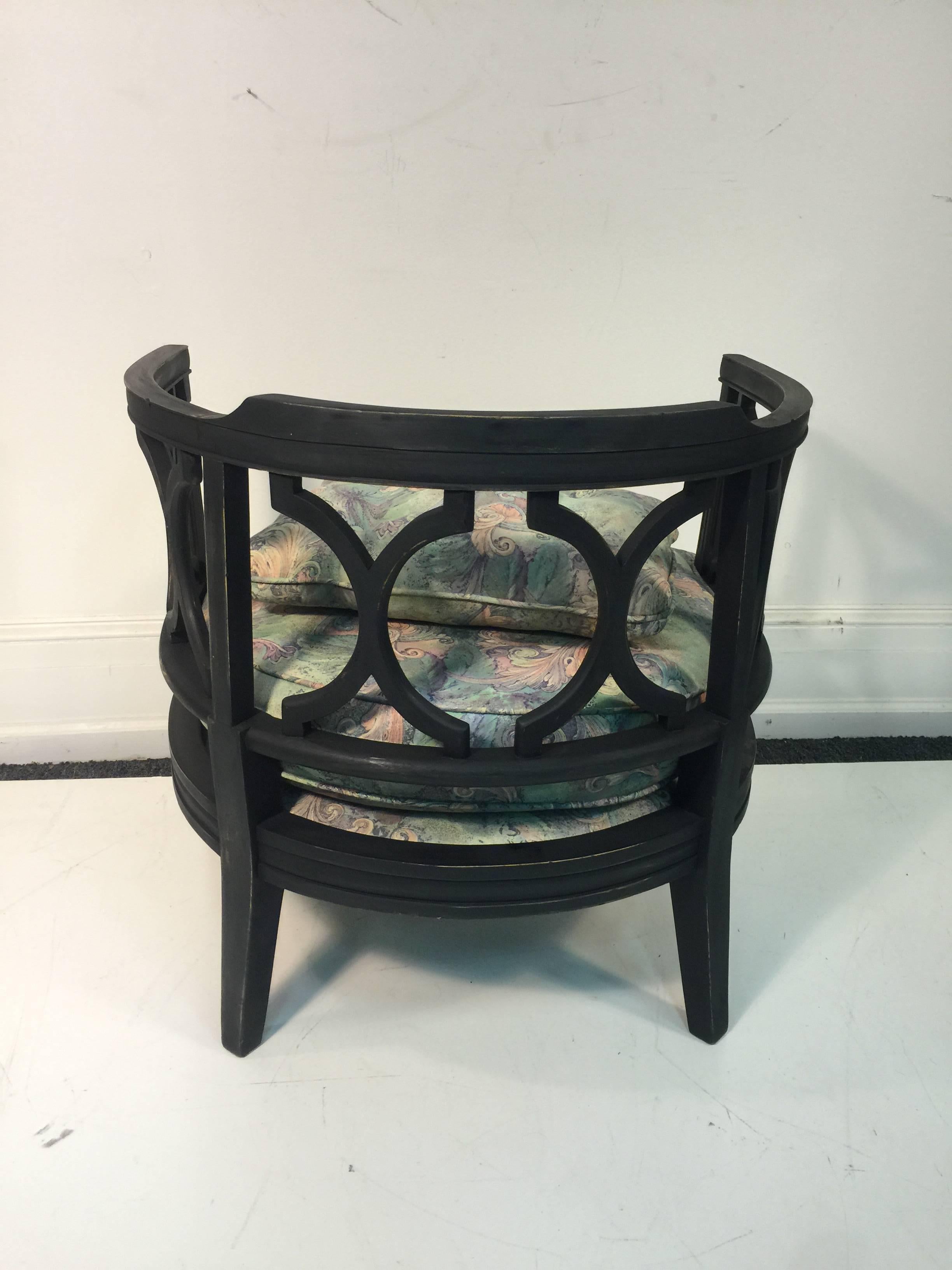 Pair of James Mont Style Asian Inspired Hollywood Regency Chairs For Sale 1