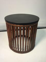 Beautiful Bamboo Drum Table with Granite Top by McGuire