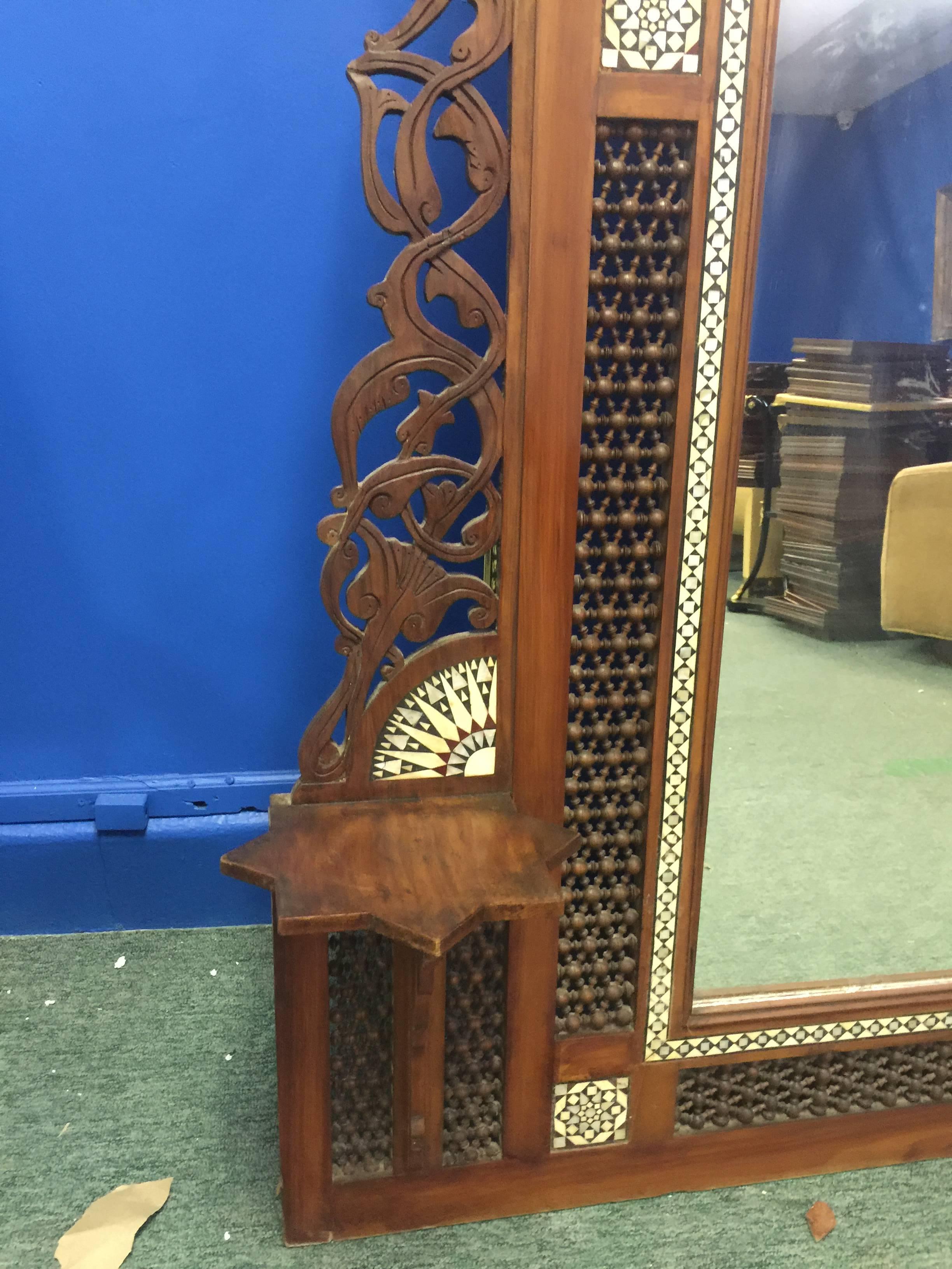 19th Century Monumental Moorish Mirror in the Manner of Carlo Bugatti For Sale