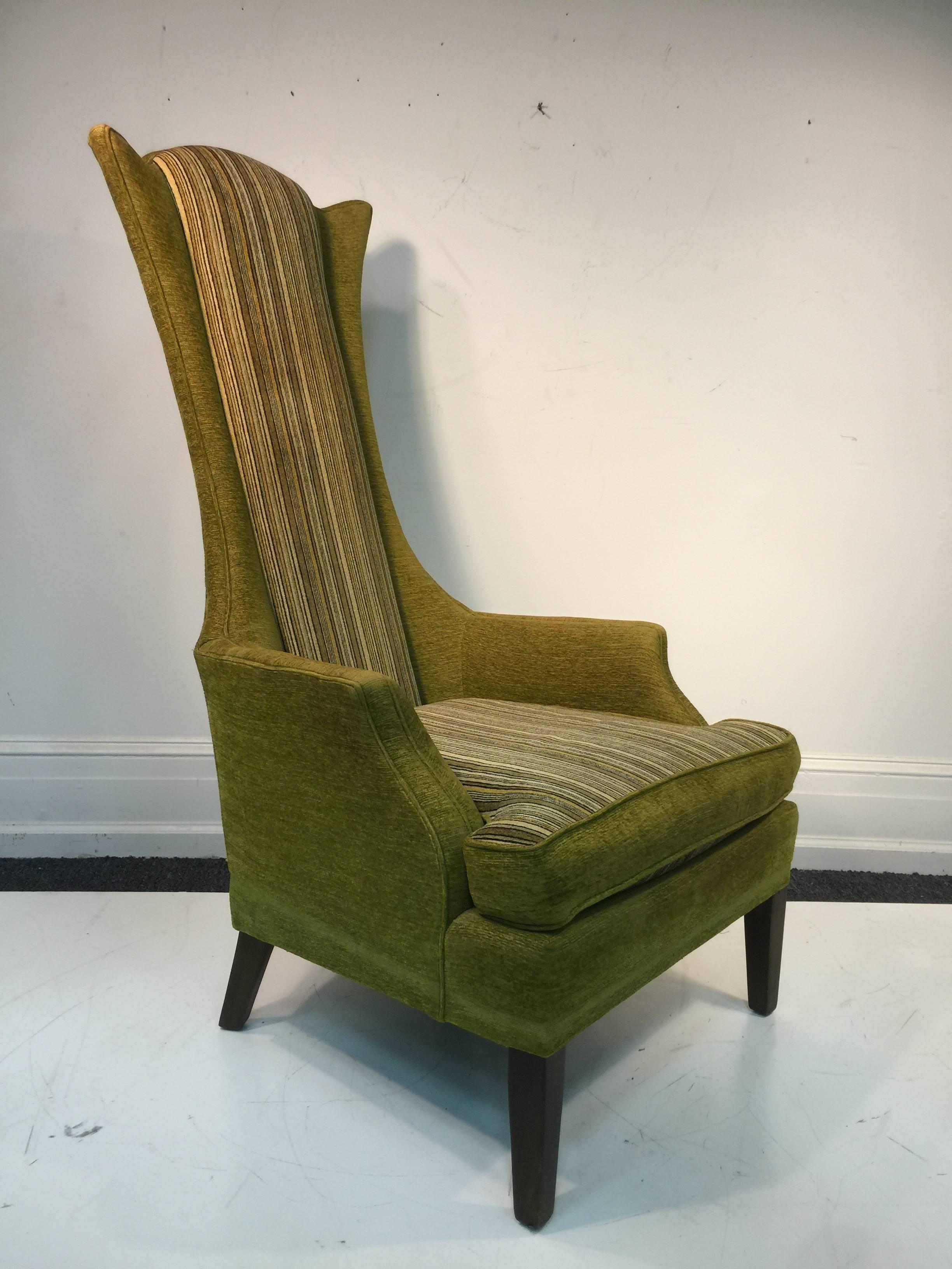 Upholstery Unusual Pair of High Back Chairs by Adrian Pearsall & in the Style of Parzinger For Sale