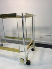 Stunning Brass and Lucite Bar Cart by Charles Hollis Jones