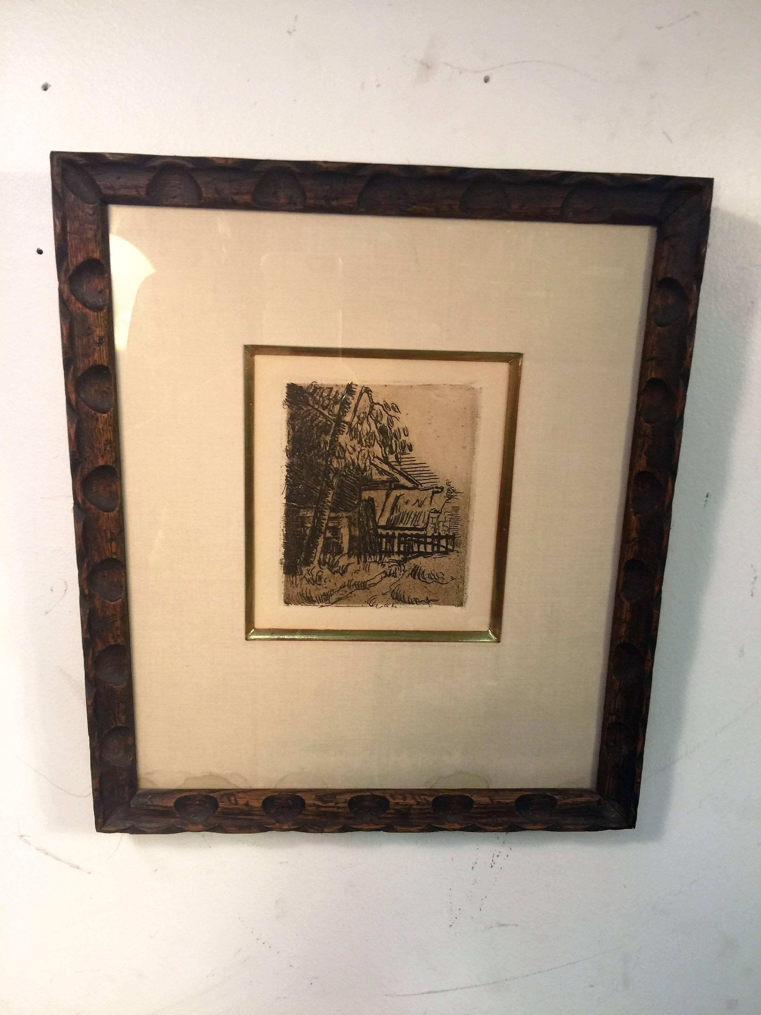 French Paul Cezanne 'House in Auvers' Etching For Sale