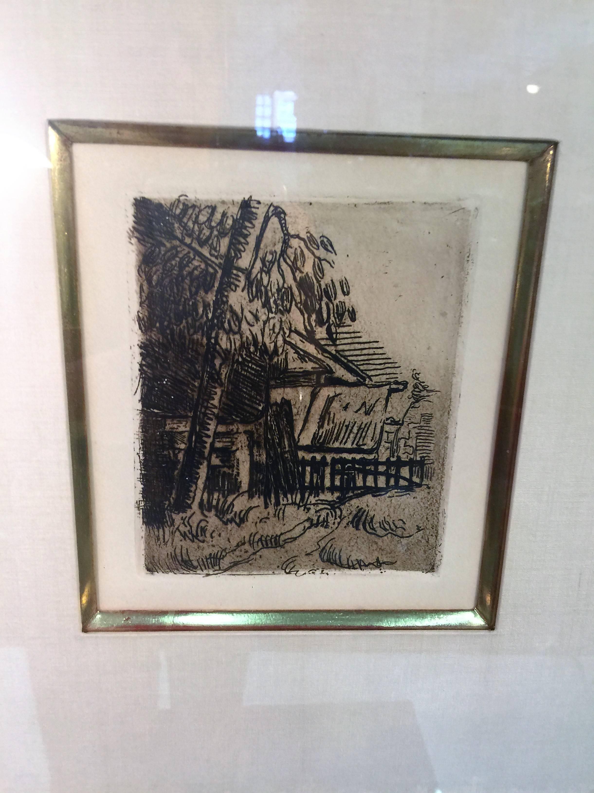 Paul Cezanne 'House in Auvers' Etching In Excellent Condition For Sale In Mount Penn, PA
