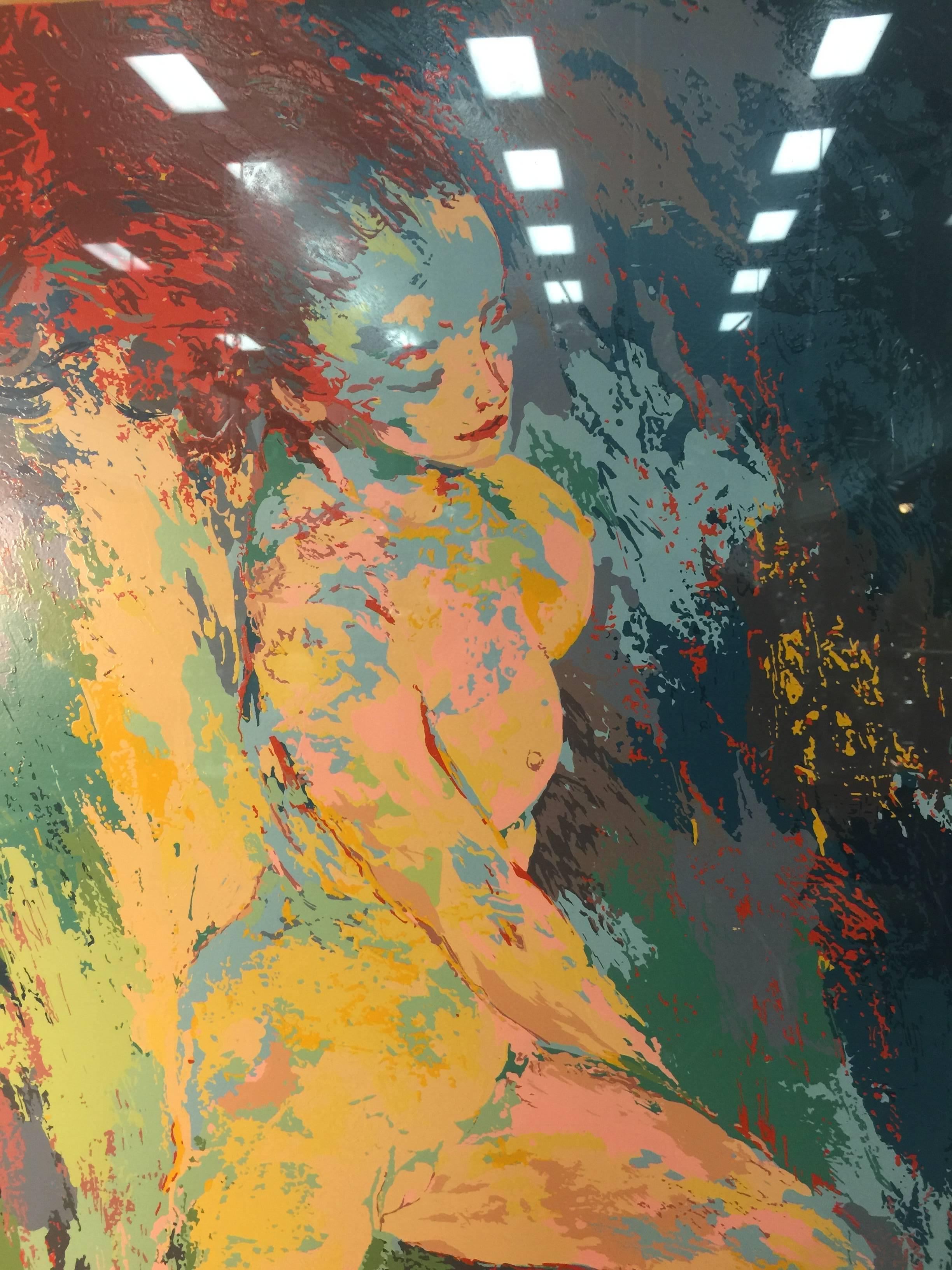 American Brilliant and Colorful Serigraph of a Nude by Artist Leroy Neiman, Signed For Sale