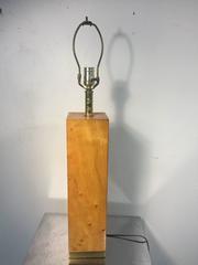 Lovely Lacquered Burlwood Table Lamp in the Manner of Milo Baughman