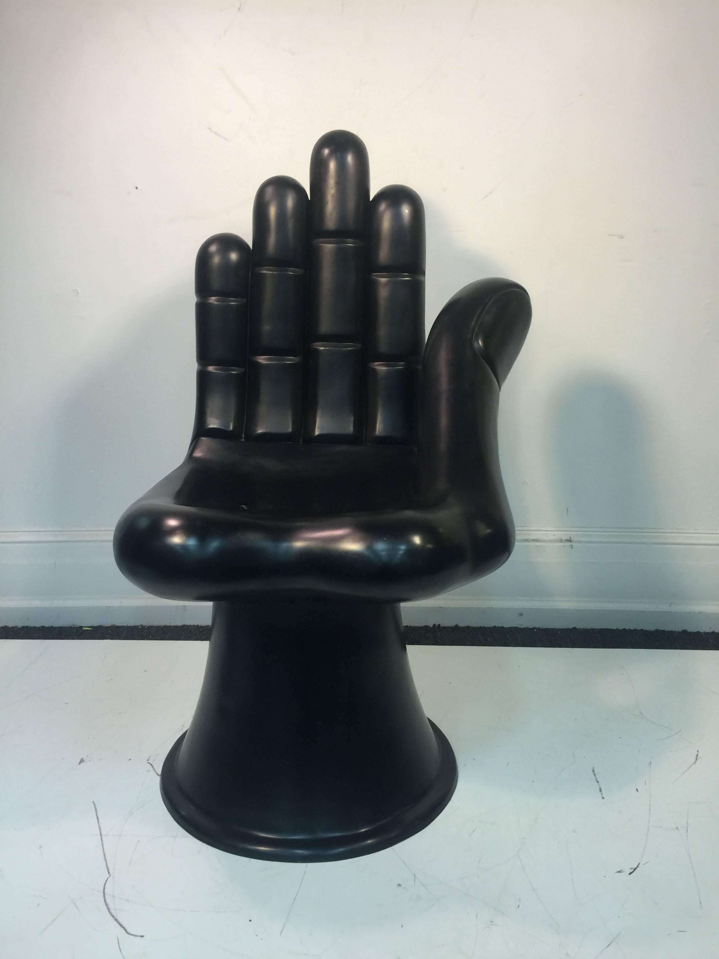 A phenomenal black fiberglass hand chair by Pedro Friedberg. Manufactured in 2010.
 