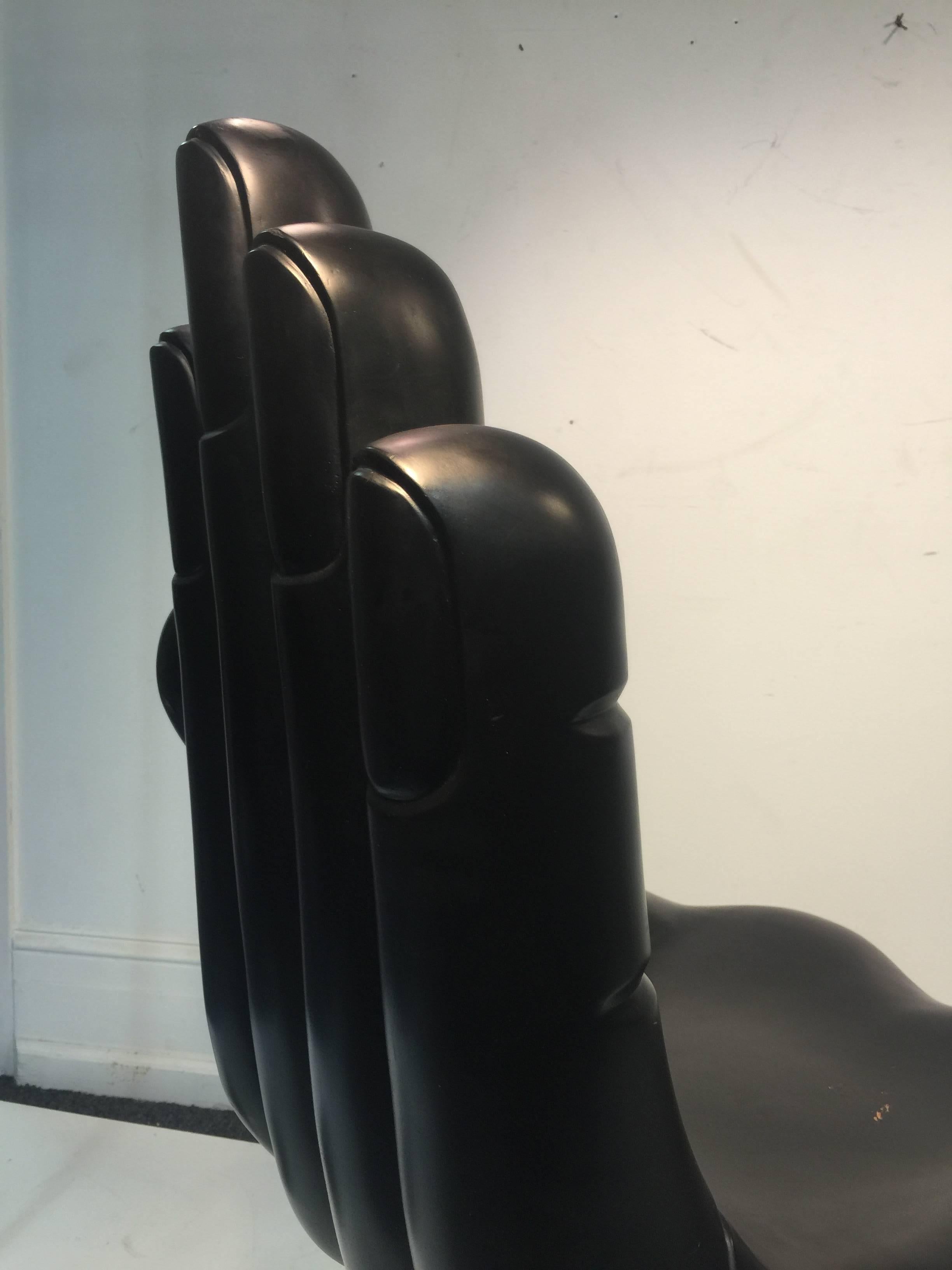 Modern Phenomenal Pedro Friedberg Black Fiberglass Hand Chair
