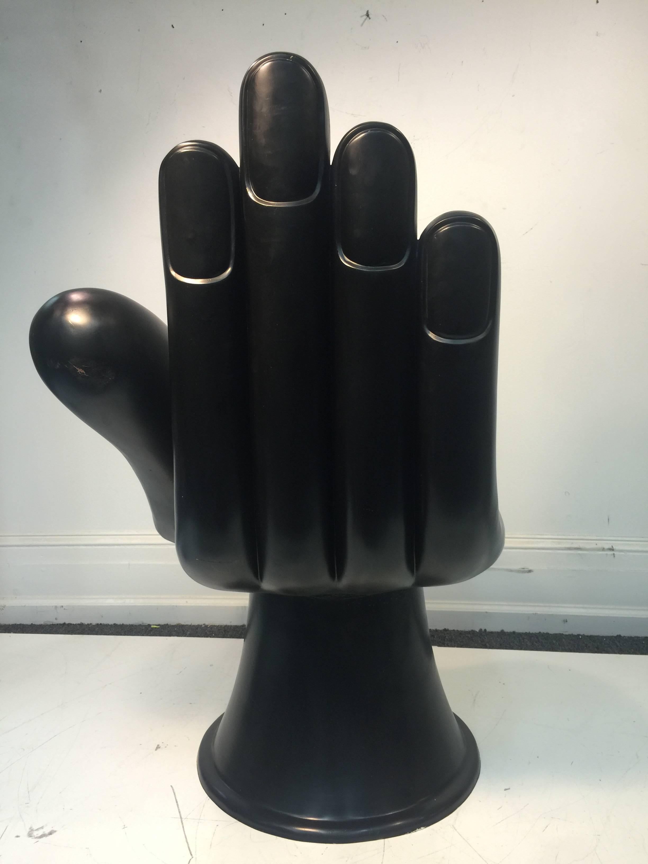 North American Phenomenal Pedro Friedberg Black Fiberglass Hand Chair