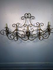 Monumental Pair of High End Italian Gilt Rope and Tassle Design Sconces
