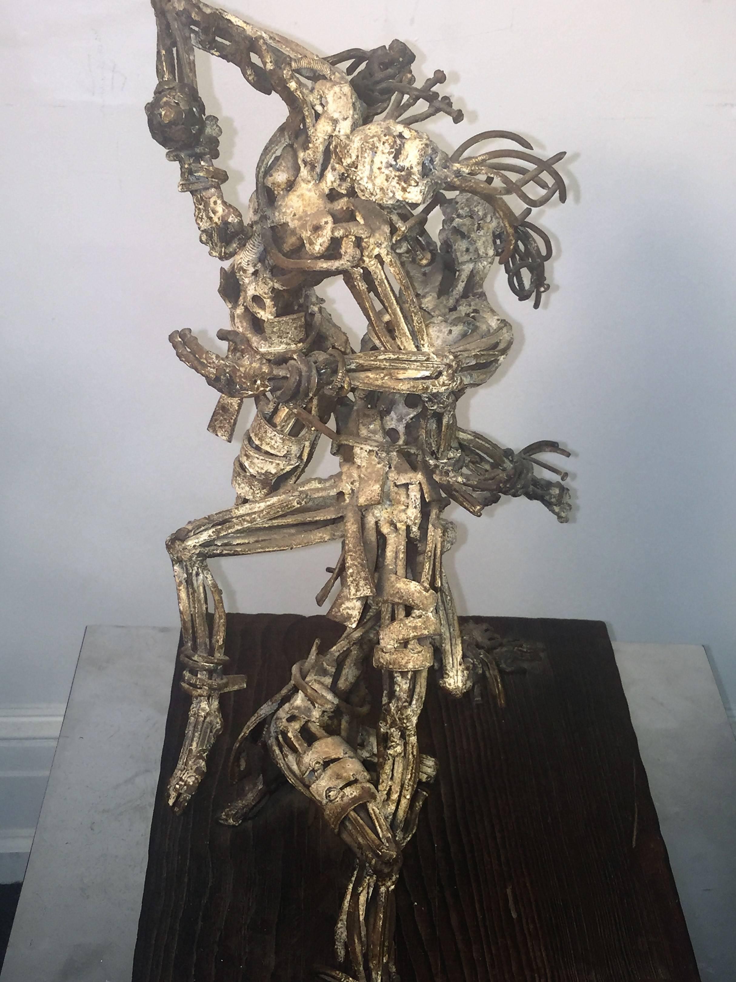 Fantastic Mexican Brutalist Three Figure Abstract Sculpture In Excellent Condition For Sale In Mount Penn, PA