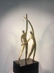 Exceptional  Bronze Sculpture of Modernistic Figures by Gardner Locke