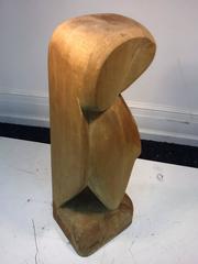 Impressive Abstract Modern Hardwood Owl Sculpture
