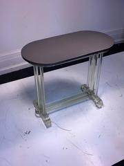 Great Grosfeld House Style Grey Lacquered Oblong Wood and Lucite Base Table