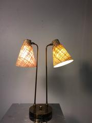 Wonderful Double Light Articulating Desk Lamp with Beautiful Shades