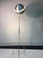 Articulated Italian Globe Floor Lamp in Burnished Aluminum