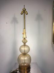 Luscious Murano Glass Table Lamp with Rich Gold Flakes by Marbro