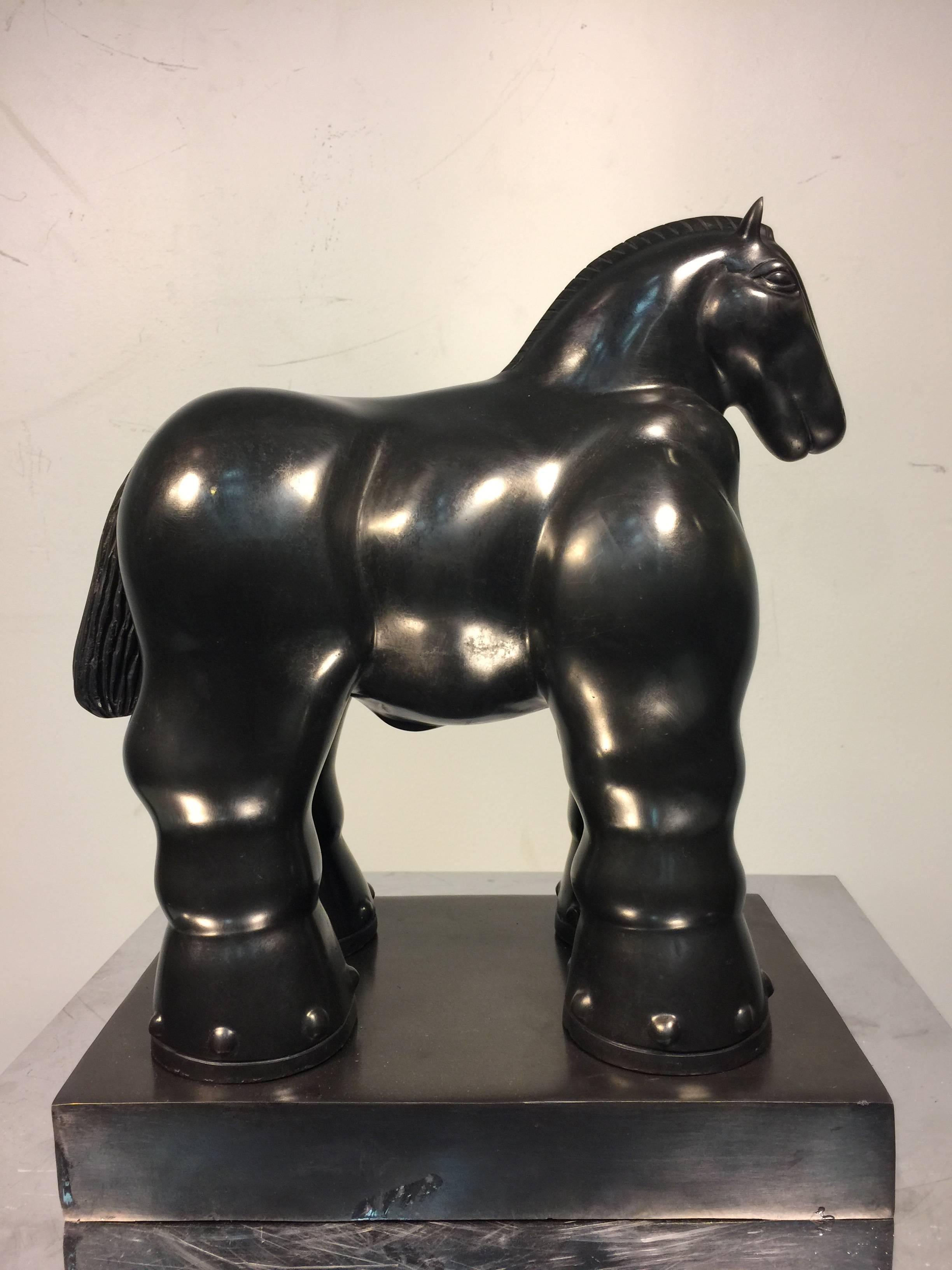 After Fernando Botero Bronze Trojan Horse Sculpture In Good Condition In Mount Penn, PA