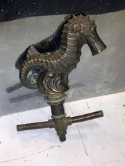 Unique Art Deco Solid Bronze Seahorse Sink Faucet Set