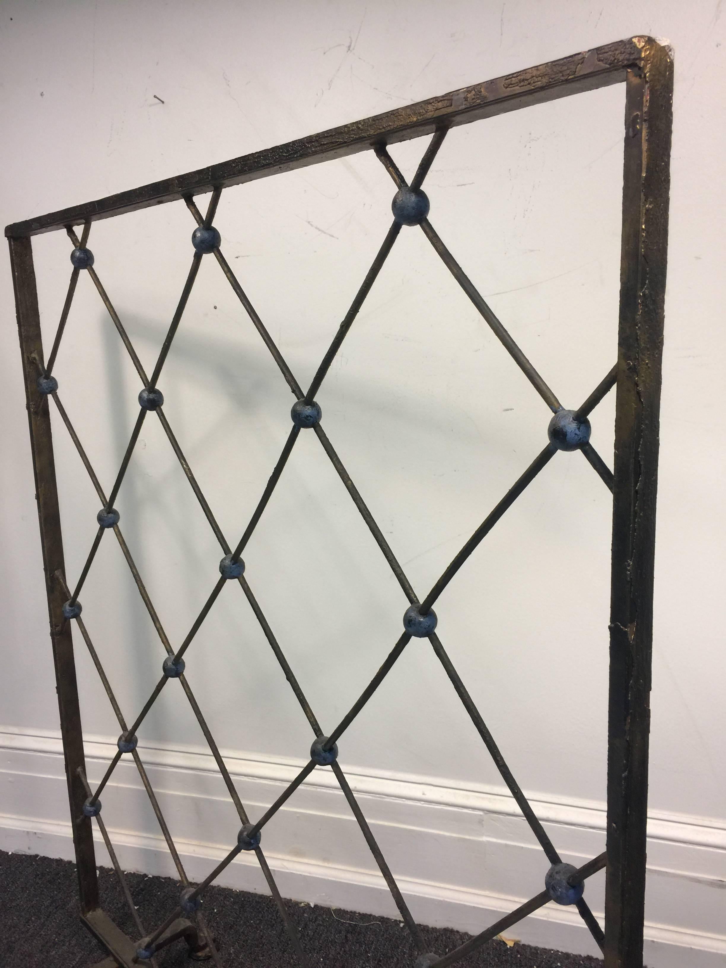Mid-Century Modern Incredible Iron Screen or Room Divider in the Manner of Jean Royère For Sale