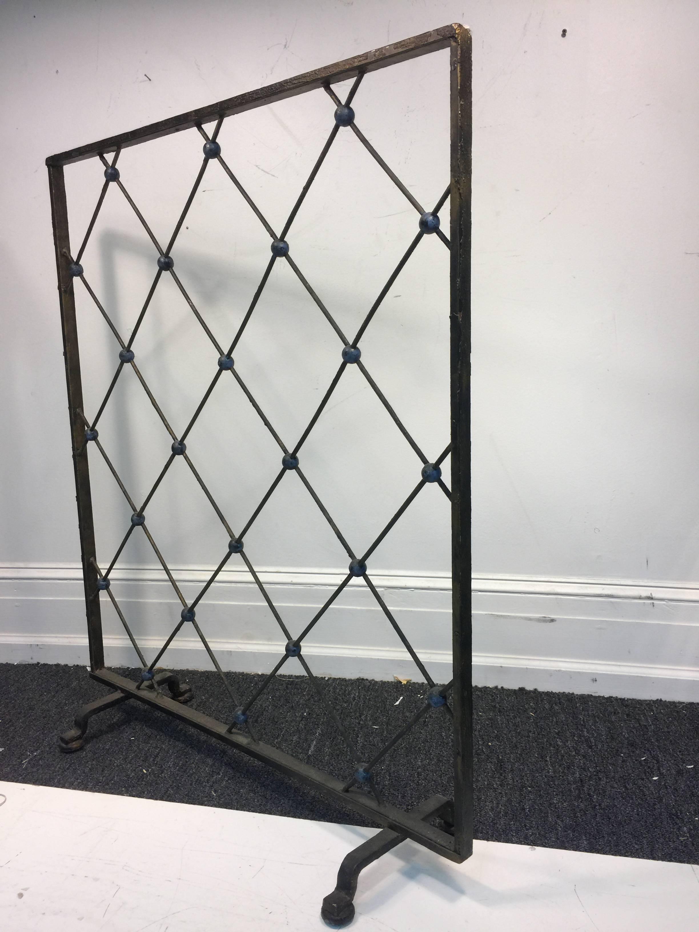 French Incredible Iron Screen or Room Divider in the Manner of Jean Royère For Sale