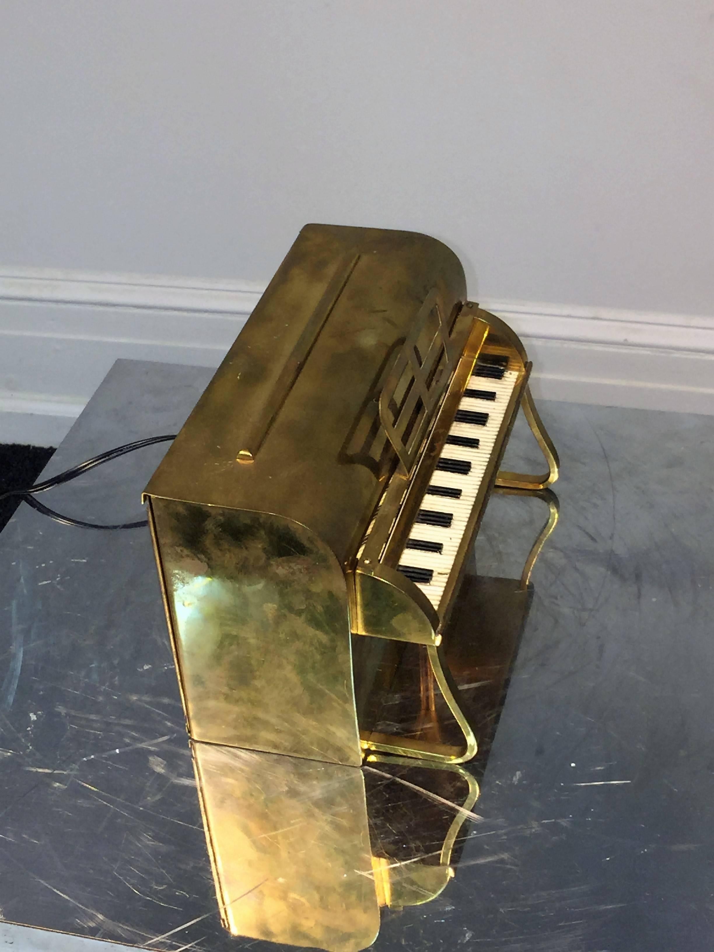 Polished brass electric digital piano clock -1940's-measurements are 9 3/4