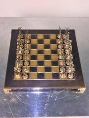 1970s Greek Mythological Two-Tone Chess Set