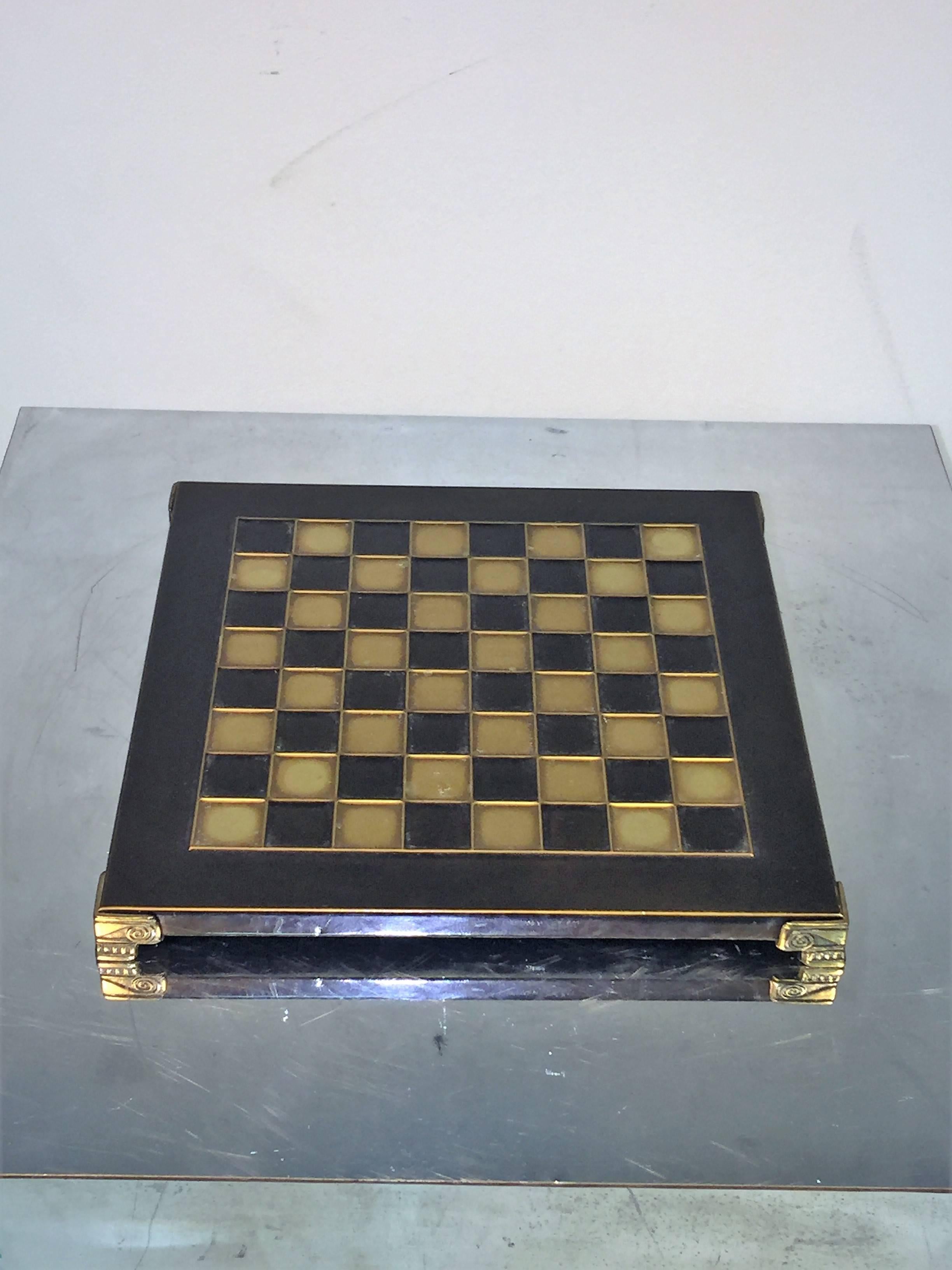Modern 1970s Greek Mythological Two-Tone Chess Set For Sale
