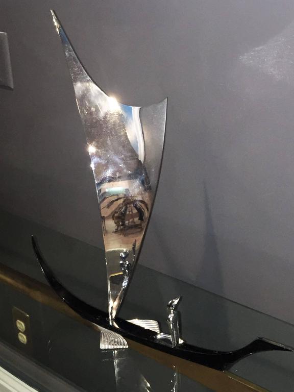  Style Art Deco Egyptian Sailboat Sculpture For Sale at 1stdibs
