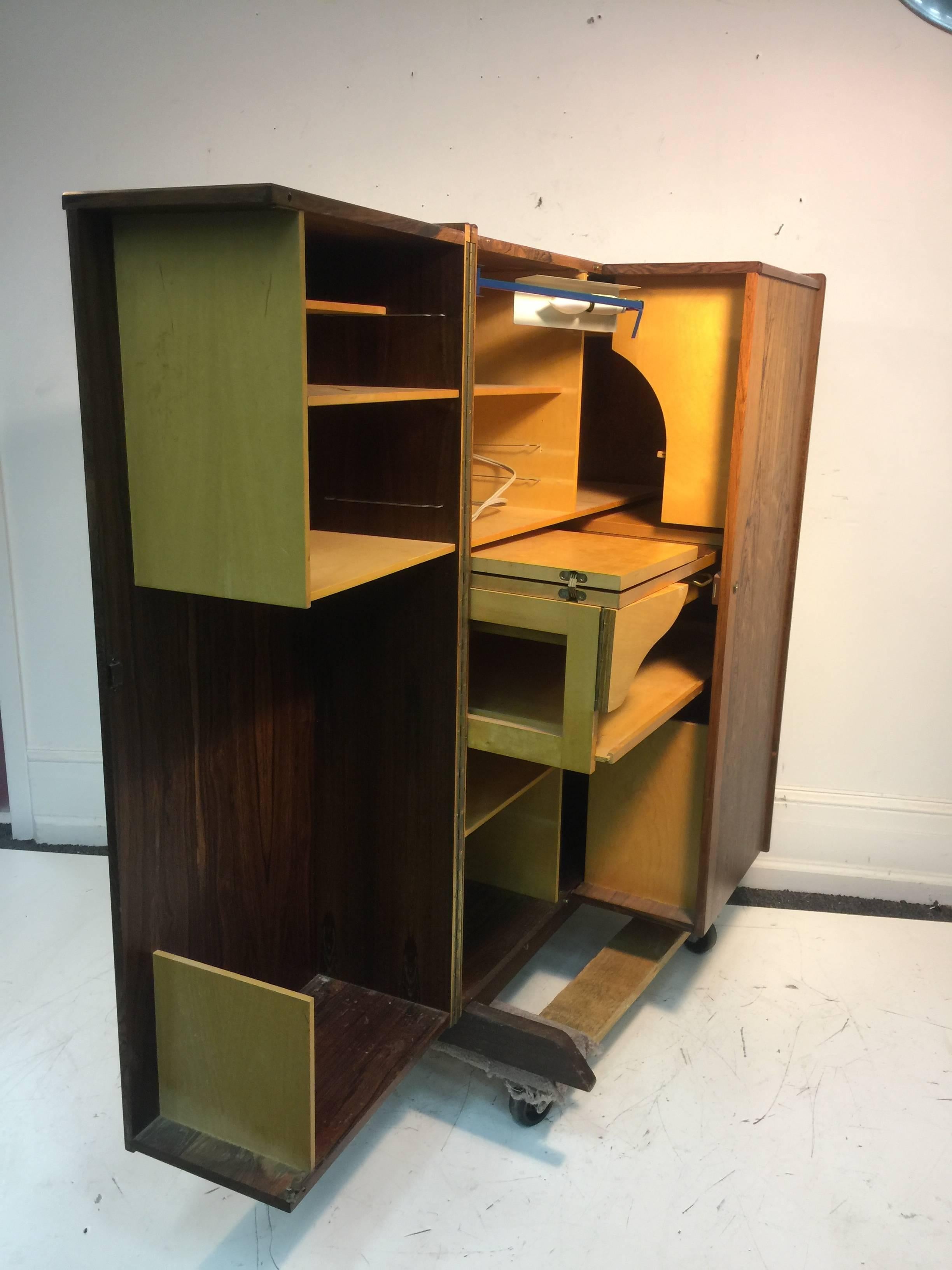 Mid-Century Modern Incredible “Magic Box” Secrecy Desk by Mumenthaler and Meier For Sale
