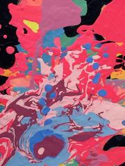 Two Modern Abstract Splatter Paintings