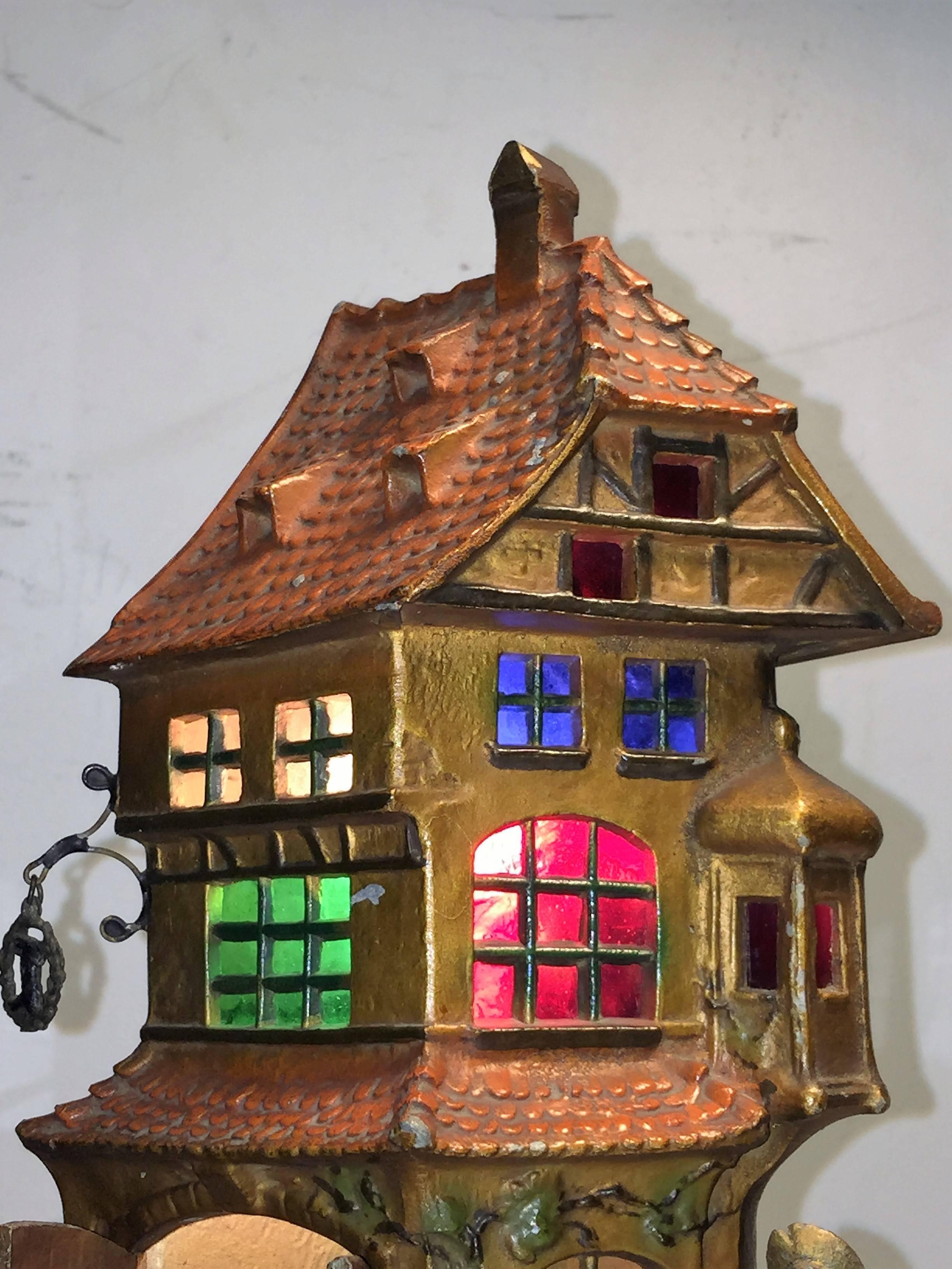 Austrian Franz Bergmann Cobblers Shop House Metal Lamp For Sale