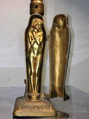 Interesting Art Deco Naughty Nude Egyptian Sarcophagus Lamp
