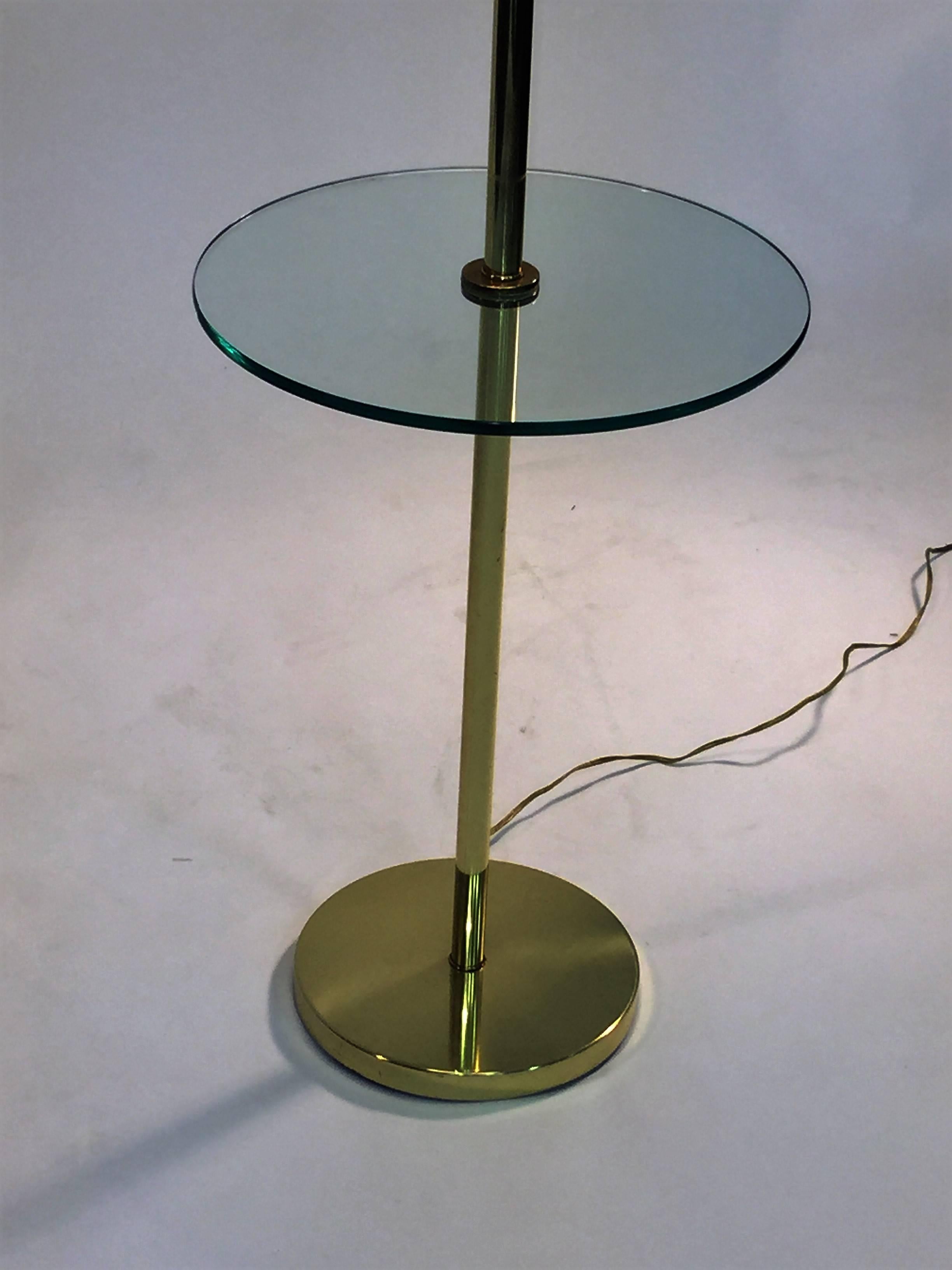 Modern Great Frederick Cooper Brass and Glass Floor Lamp For Sale