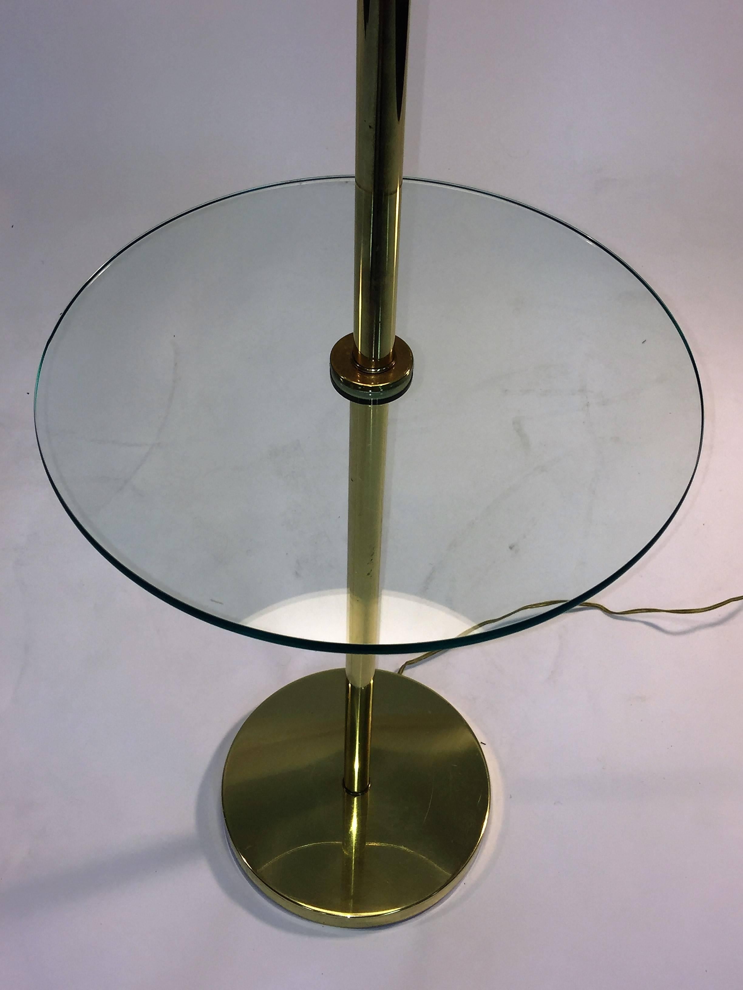 Great Frederick Cooper Brass and Glass Floor Lamp For Sale 2