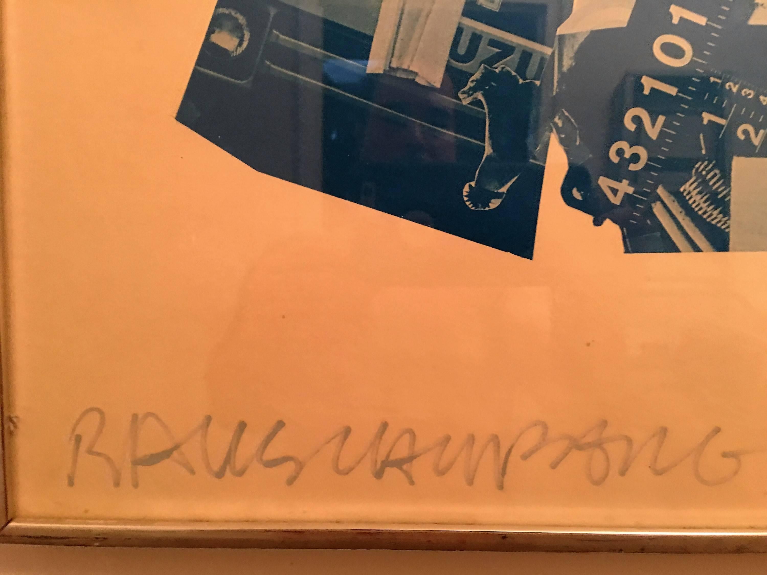 Modern Robert Rauschenberg and David Byrne Signed Talking Heads Framed Artwork