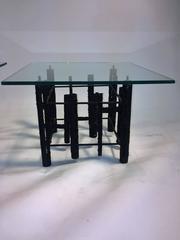 Pair of Paul Evans Style Brutalist Tubular Sculptural Tables