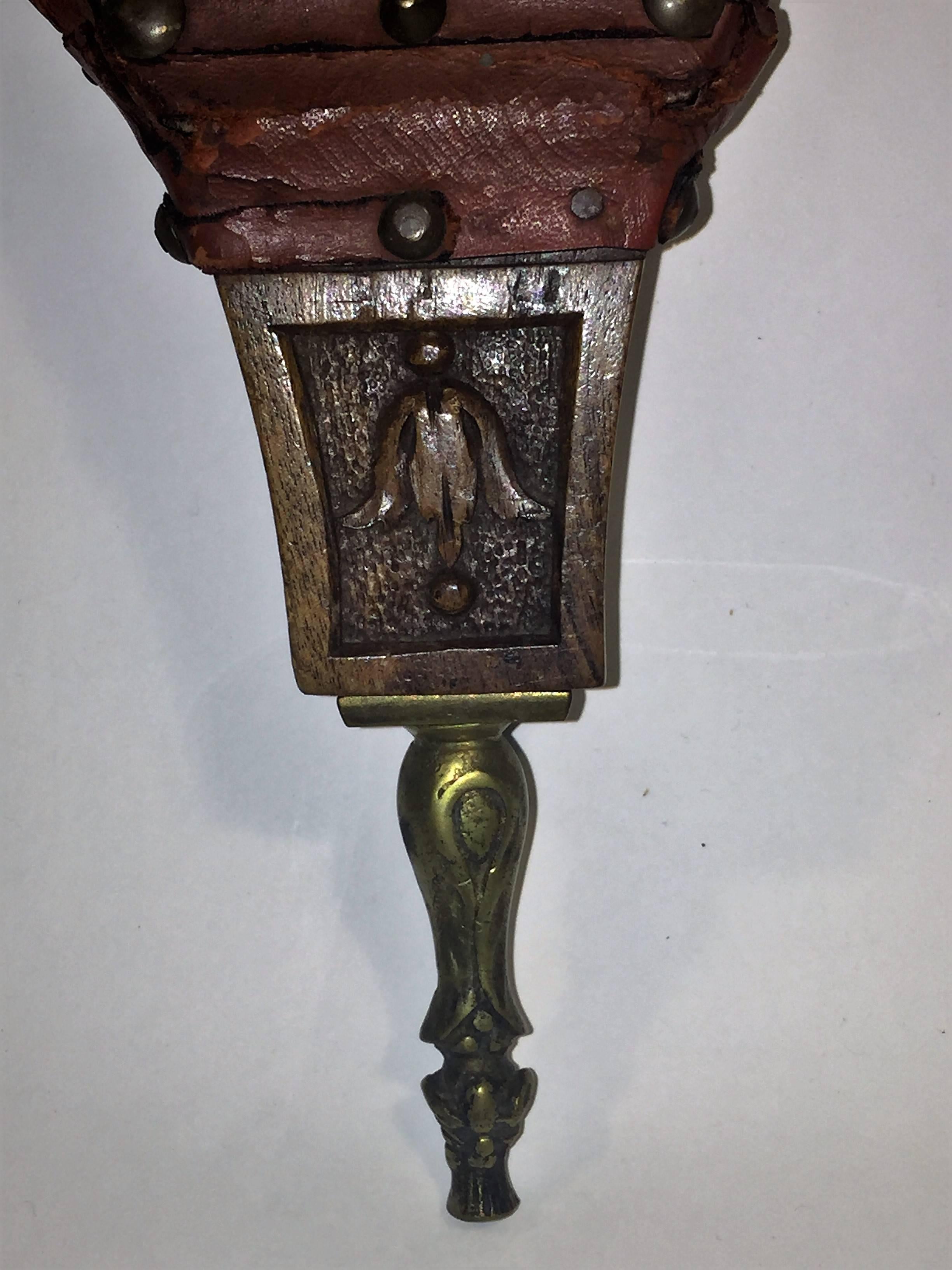 Amazing Italian Hand-Carved 19th Century Fire Bellows In Excellent Condition For Sale In Mount Penn, PA