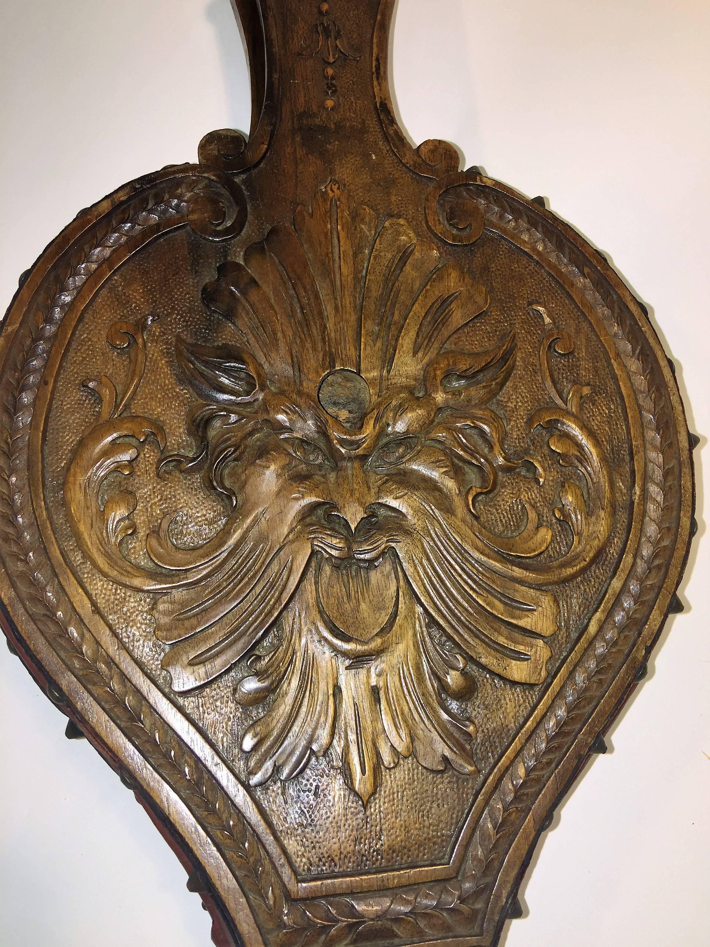 Amazing Italian Hand-Carved 19th Century Fire Bellows For Sale 2