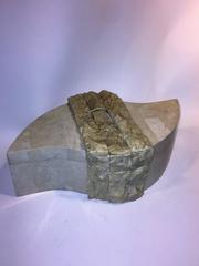 Maitland Smith Tessalated Travertine Marble Box with Rough Hewn Design